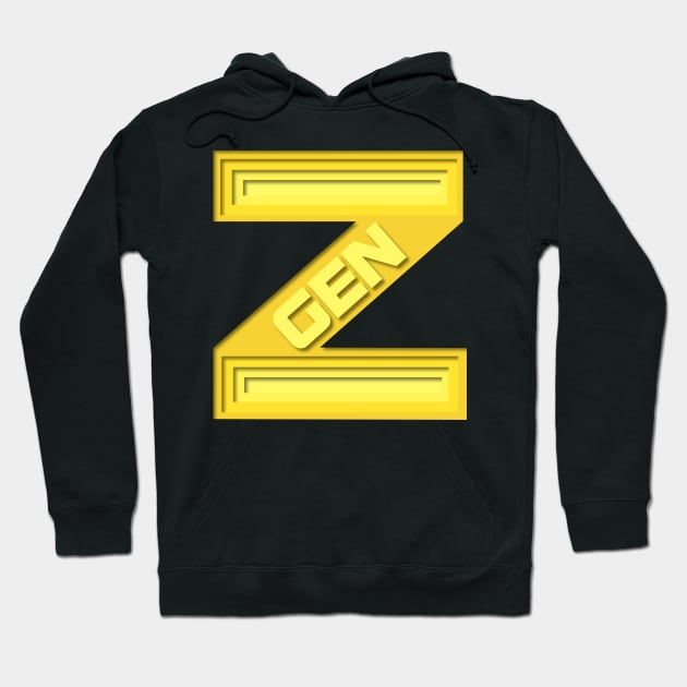 Young and yellow Generation Z Hoodie by All About Nerds